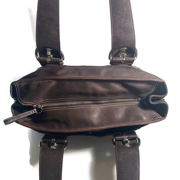 Coach Brown Large Leather Satchel Shoulder Bag - Picture 4 of 9